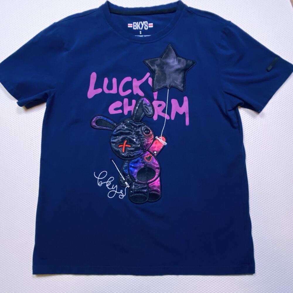 BKYS Lucky Charm Stuffed Bunny Rabbit‎ Navy Blue Mens Short Sleeve T-Shirt